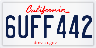 CA license plate 6UFF442