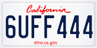 CA license plate 6UFF444
