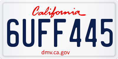 CA license plate 6UFF445