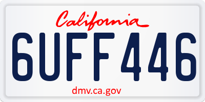 CA license plate 6UFF446