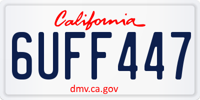 CA license plate 6UFF447