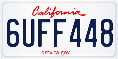 CA license plate 6UFF448