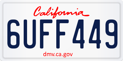 CA license plate 6UFF449
