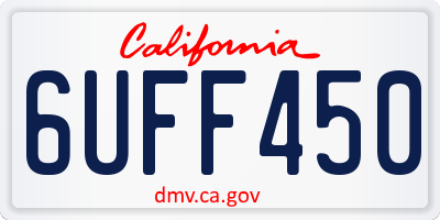 CA license plate 6UFF450
