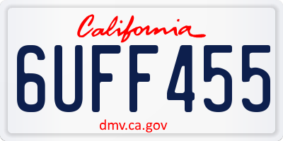 CA license plate 6UFF455
