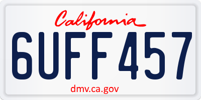 CA license plate 6UFF457