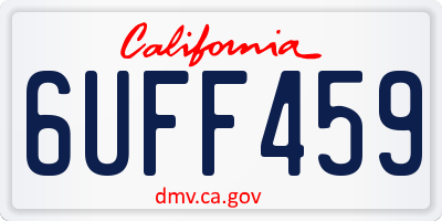 CA license plate 6UFF459