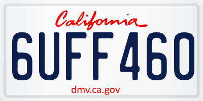 CA license plate 6UFF460