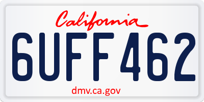 CA license plate 6UFF462