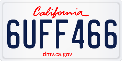 CA license plate 6UFF466