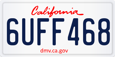 CA license plate 6UFF468