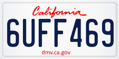 CA license plate 6UFF469