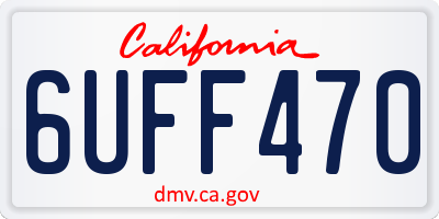 CA license plate 6UFF470