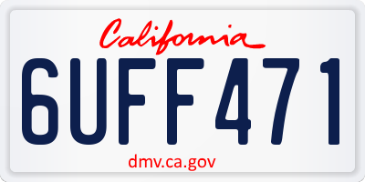 CA license plate 6UFF471
