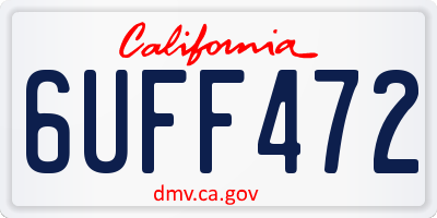 CA license plate 6UFF472