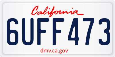 CA license plate 6UFF473