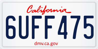 CA license plate 6UFF475
