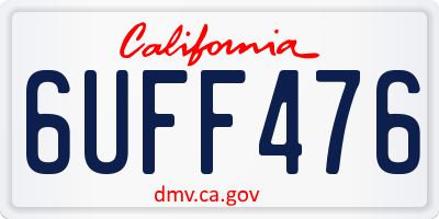 CA license plate 6UFF476