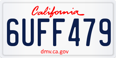CA license plate 6UFF479