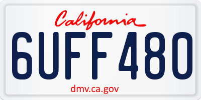 CA license plate 6UFF480