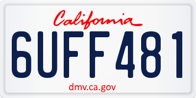 CA license plate 6UFF481
