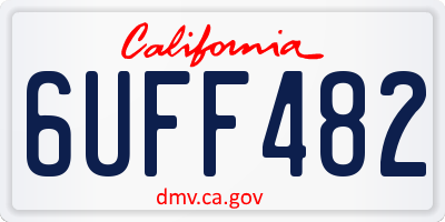 CA license plate 6UFF482
