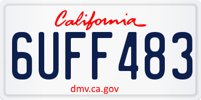 CA license plate 6UFF483