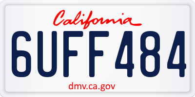 CA license plate 6UFF484