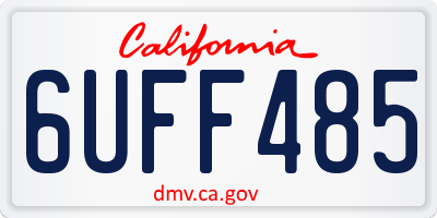 CA license plate 6UFF485