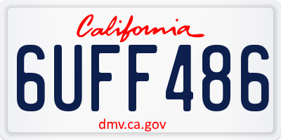 CA license plate 6UFF486