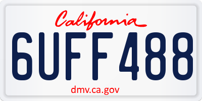 CA license plate 6UFF488