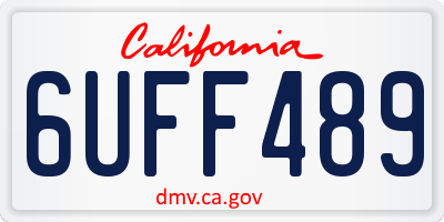 CA license plate 6UFF489