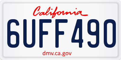 CA license plate 6UFF490