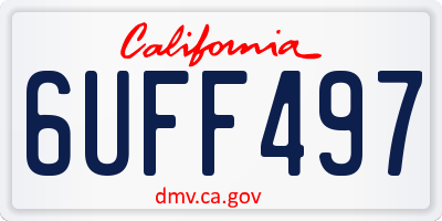 CA license plate 6UFF497