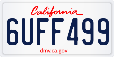 CA license plate 6UFF499