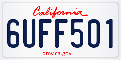 CA license plate 6UFF501