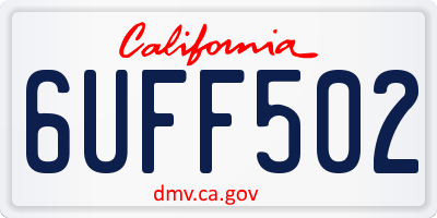 CA license plate 6UFF502