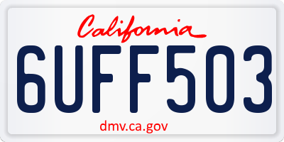 CA license plate 6UFF503