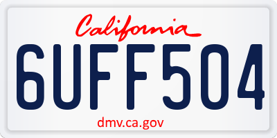 CA license plate 6UFF504