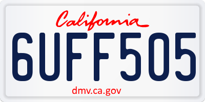 CA license plate 6UFF505