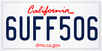 CA license plate 6UFF506