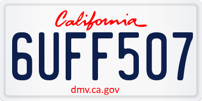 CA license plate 6UFF507