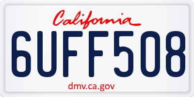 CA license plate 6UFF508