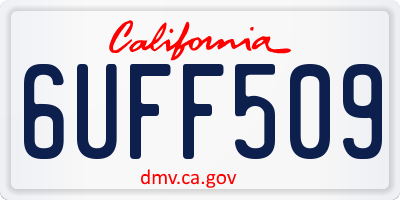 CA license plate 6UFF509