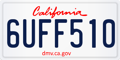 CA license plate 6UFF510