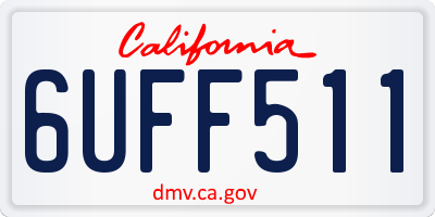 CA license plate 6UFF511