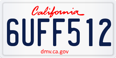 CA license plate 6UFF512