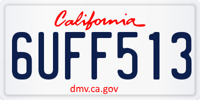 CA license plate 6UFF513