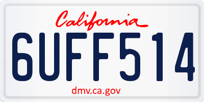 CA license plate 6UFF514