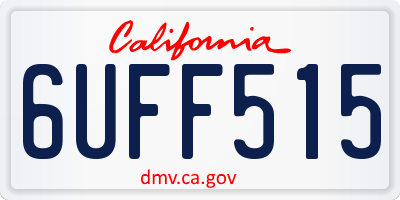 CA license plate 6UFF515